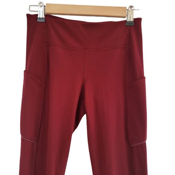 Lululemon Maroon Red Wunder Under High Rise Luxtreme Cropped Tight Leggings SZ 2 - Picture 2 of 8